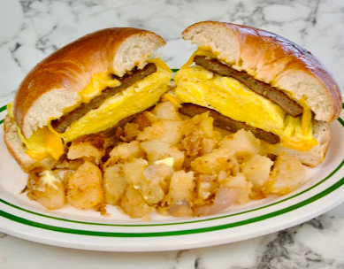 Bagel Cove signature dishes Bacon Cheeseburger
Frankfurter
Cove Cheeseburger